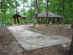 A horse shoe playing area in Cooper Branch #2 picnic site