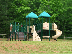 the playground playscape at the back of the beach