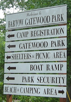 sign in Bartow Gatewood Park