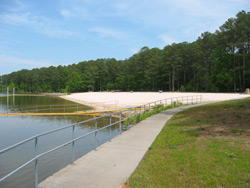 the large swimming beach at Proctor Landing